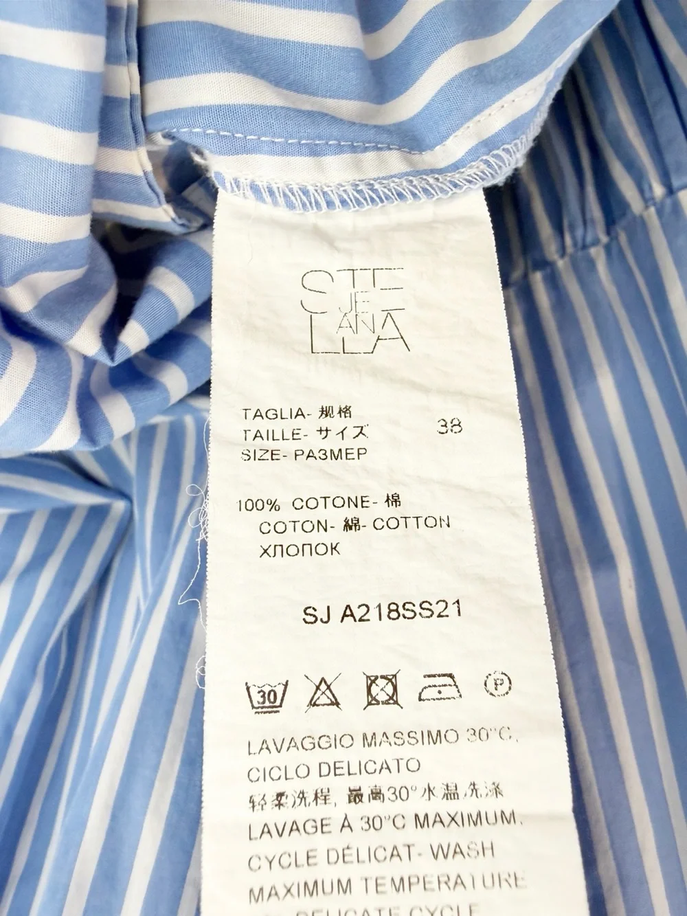 Stella Jean Parrot Sleeve Dress Blue Stripe Size 38 US 2 - Picture 5 of 7